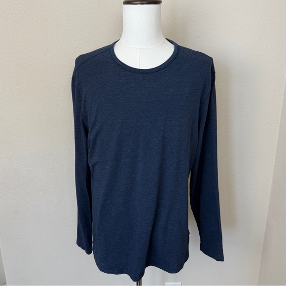 Lululemon Men’s 5 Year Basic Long Sleeve Size XL Heathered Nautical Navy - Picture 2 of 8